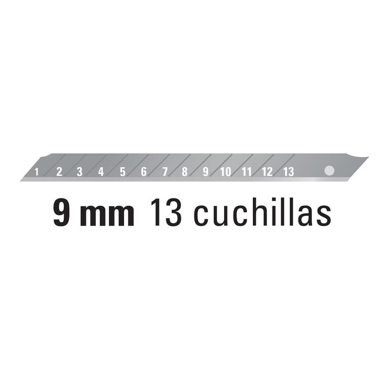 Estuche con 10 cuchillas Truper SK4 de 9 mm para cutter