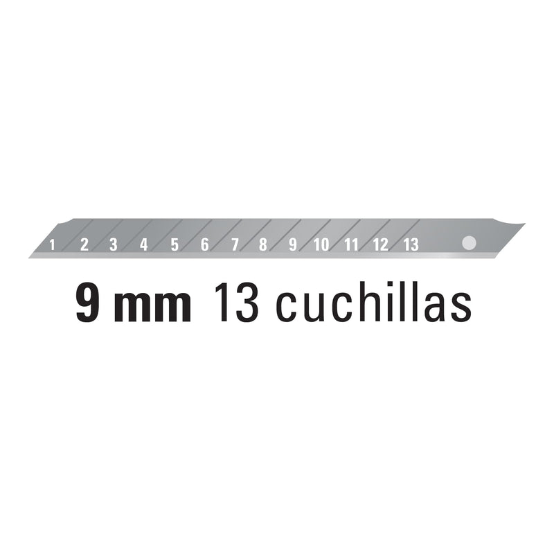 Cutter 9 mm profesional Truper con alma metálica y grip