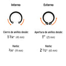 Pinza para anillos de retención 6"(15 cm) con 4 cabezas intercambiables, Truper