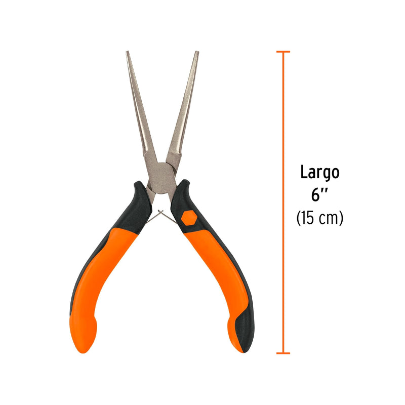 Mini pinza de punta aguja 6"(15 cm) con mango Comfort Grip, Truper