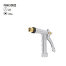 Pistola para riego Truper de 2 funciones, metálica con boquilla regulable