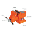 Tornillo de banco Truper de 4", uso industrial de hierro nodular