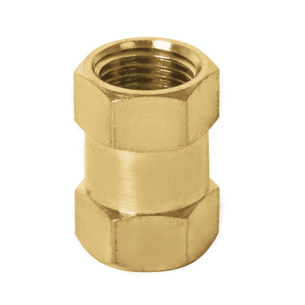 Cople de latón Truper tipo FF, cuerda 1/4 NPT