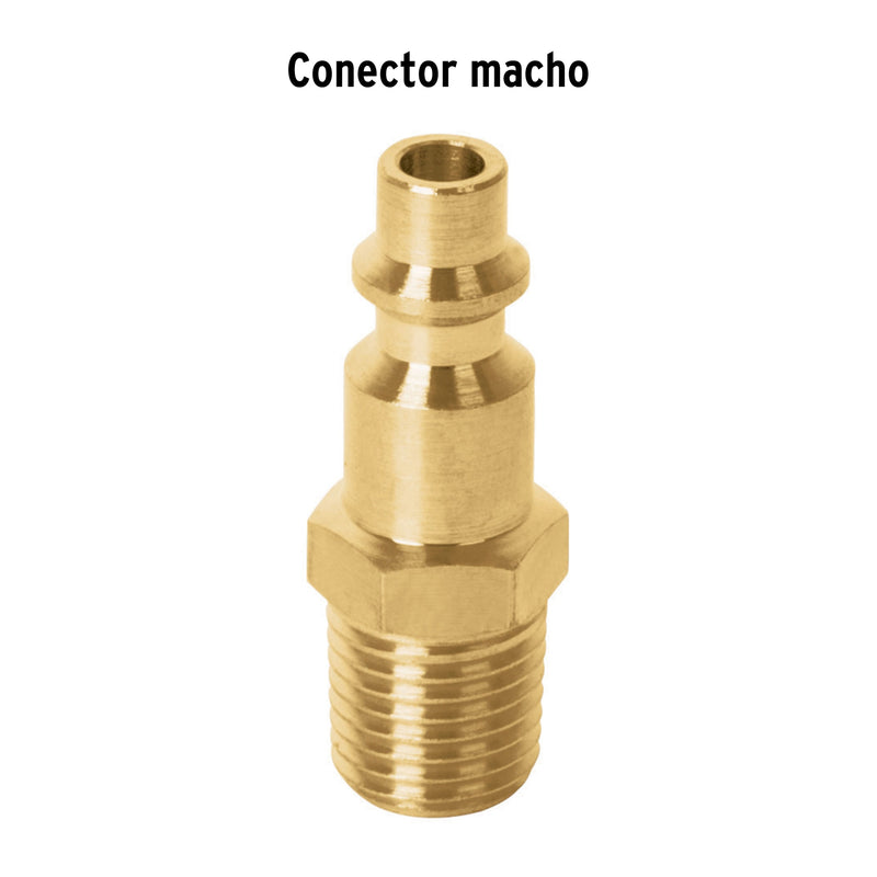 Conector rápido macho tipo M con acabado niquelado, Truper