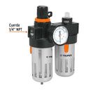 Filtro y regulador de aire Truper con módulo de lubricación