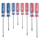 Juego de 8 desarmadores Pretul, mango de PVC