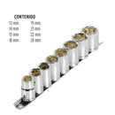 Juego de 8 dados cuadro 1/2" mm, Pretul