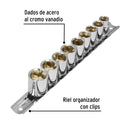 Juego de 9 dados cuadro 3/8" mm, Pretul