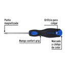Desarmador de cruz Pretul 3/16" x 3" , mango Comfort Grip