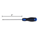 Desarmador de cruz Pretul  1/4" x 6" , mango Comfort Grip