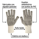 Guantes de algodón Pretul con puntos de PVC en palma y dorso
