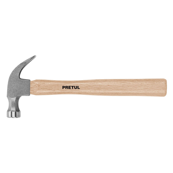 Martillo uña curva Pretul, cabeza 16 oz con mango madera