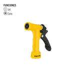 Pistola plástica Pretul para riego 4" (10 cm) Mangos ergonómicos