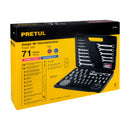 Juego de 71 herramientas Pretul 1/4" y 3/8" para mecánico