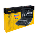 Juego de 66 herramientas Pretul 1/4" y 3/8" para mecánico