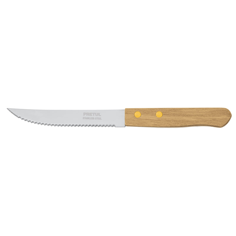Cuchillo con sierra para asado Pretul de 5"(13 cm), mango de madera