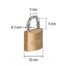 Blíster con 2 candados de latón de 20mm, Hermex