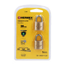 Blíster con 2 candados de latón de 20mm, Hermex