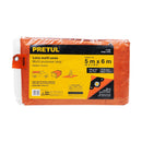 Lona Pretul Truper 5 x 6 m naranja Esquinas con refuerzo de polietileno