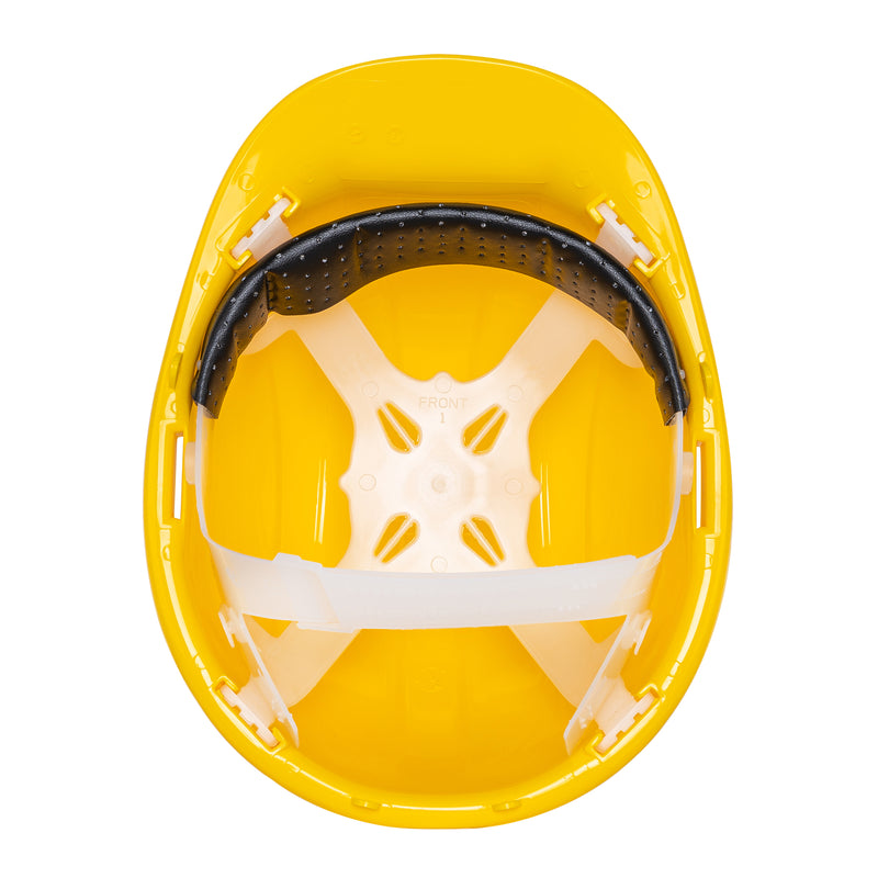 Casco de seguridad Pretul con ajuste de intervalos, amarillo