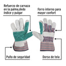 Guantes de carnaza y loneta con refuerzo Pretul, unitalla