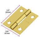 2 bisagras rectangulares Hermex, 1-1/2" acero latonado