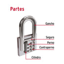 Candado de hierro 45 mm gancho largo Hermex, en blíster