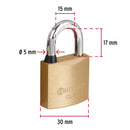 Candado de latón 30 mm Hermex, gancho corto