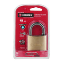 Candado de latón 45 mm Hermex, gancho corto
