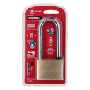 Candado de latón 50 mm Hermex, gancho extra largo