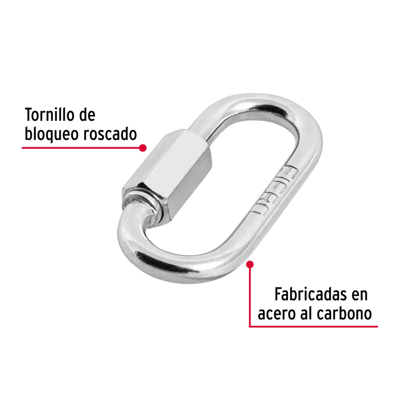 Bandola de acero de 3/16" con seguro, Fiero