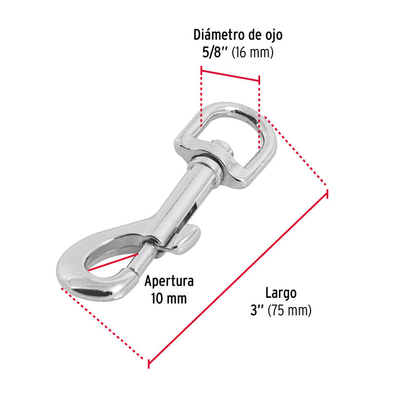 Bandola de zinc de  5/8" giratoria, Fiero