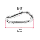 Bandola mosquetón de acero 3/8", Fiero