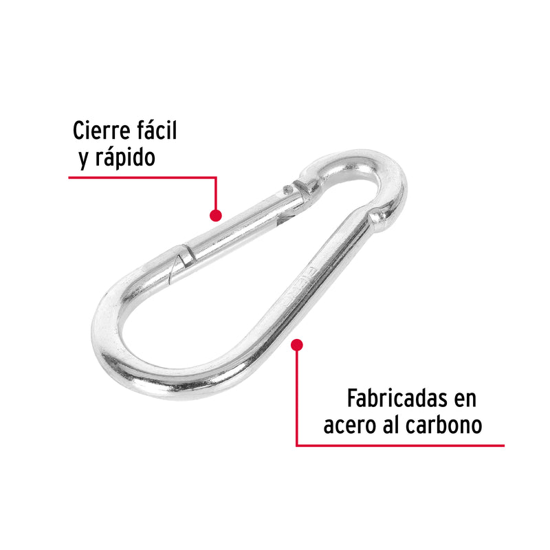 Bandola mosquetón de acero 1/2", Fiero