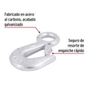 Gancho eslinga de acero forjado 3/4" Fiero, carga 500 kg