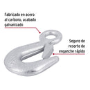 Gancho eslinga de acero forjado 5/8" Fiero, carga 1000 kg
