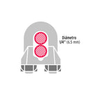 2 nudos de hierro para cable Fiero, 1/4" en blíster