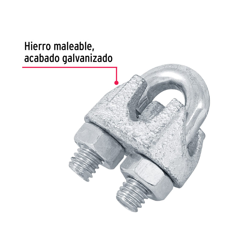 2 nudos de hierro para cable Fiero, 5/16" en blíster