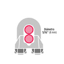 2 nudos de hierro para cable Fiero, 5/16" en blíster