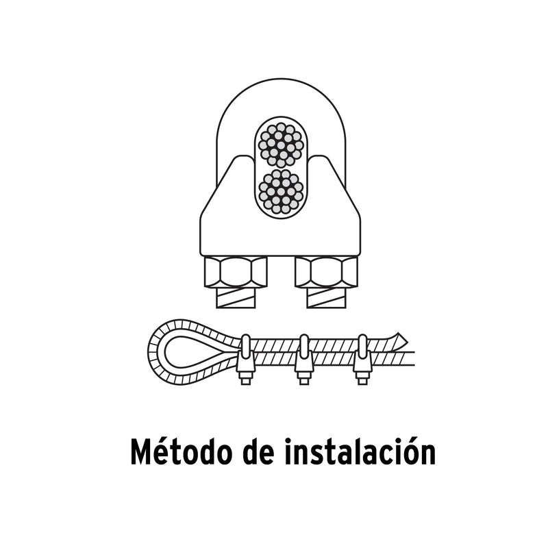 2 nudos de hierro para cable Fiero, 5/16" en blíster