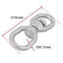 Destorcedor Fiero forjado en acero al carbono, 3/16" para cable