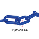 Cadena Fiero 8 mm de plástico azul, carrete de 25m