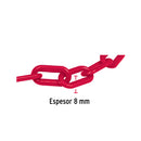 Cadena Fiero 8 mm de plástico roja, carrete de 25m