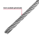 Cable rígido Fiero 3/32" de acero 7x7 hilos, rollo 75 metros