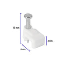 Bolsa con 20 grapas blancas Volteck, 3 x 6 mm para cable plano