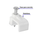 Bolsa con 20 grapas blancas Volteck, 6 x 9.5mm para cable plano