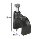 Bolsa con 20 grapas negras Volteck, 8 mm para cable redondo