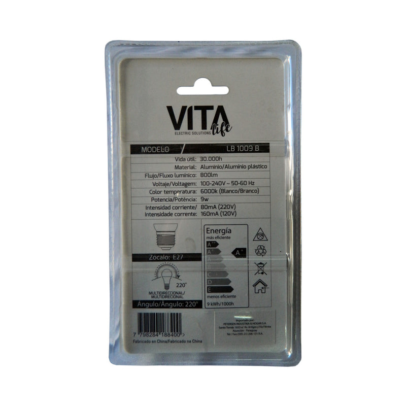 Lámpara LED Vita Life 9W, color blanco 30.000h 800lm